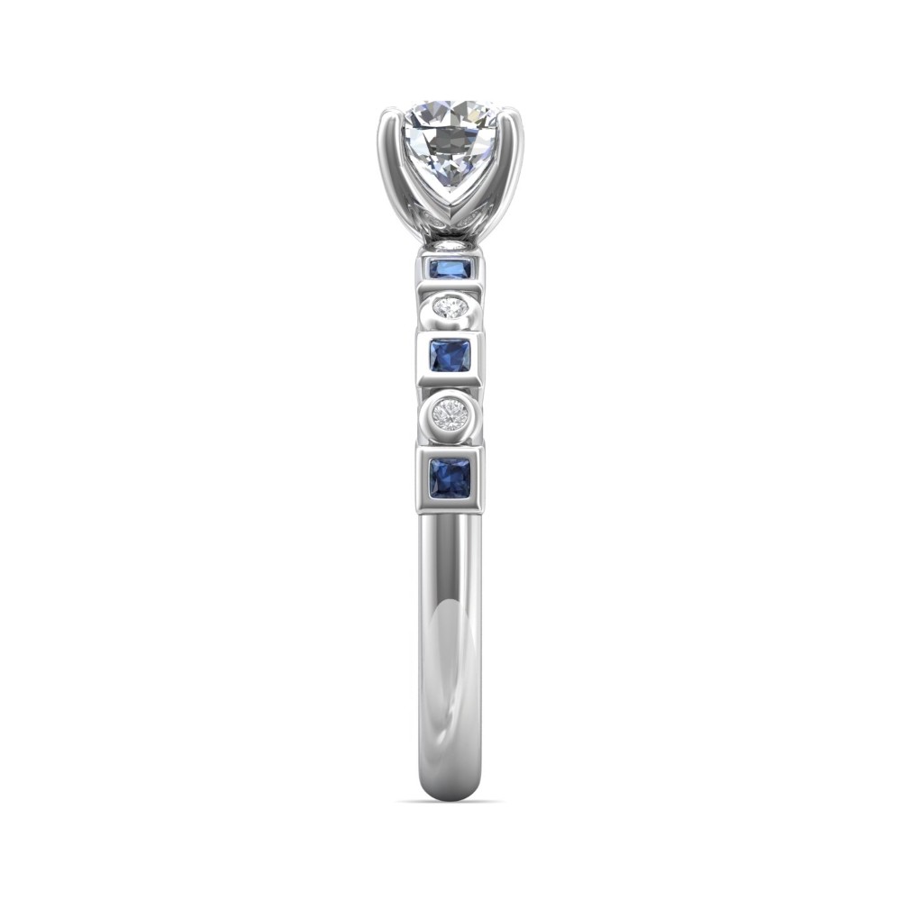 FlyerFit® 14K White Gold Channel/Shared Prong Engagement Ring