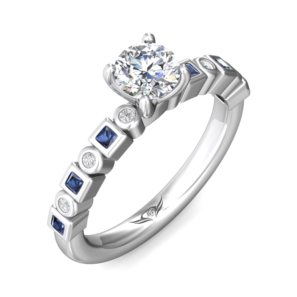 FlyerFit® 14K White Gold Channel/Shared Prong Engagement Ring