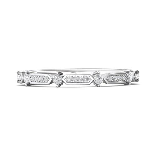 FlyerFit® 14K White Gold Stacker Wedding Band