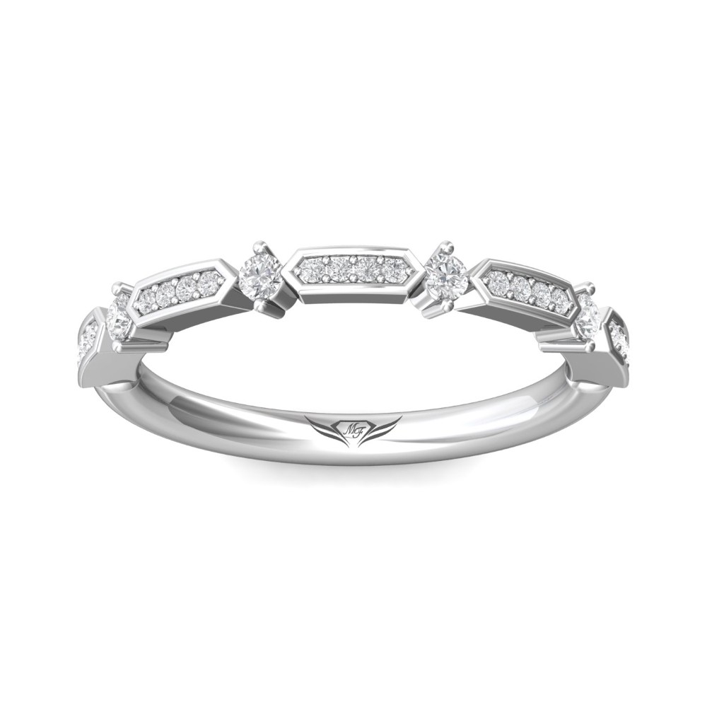FlyerFit® 14K White Gold Stacker Wedding Band