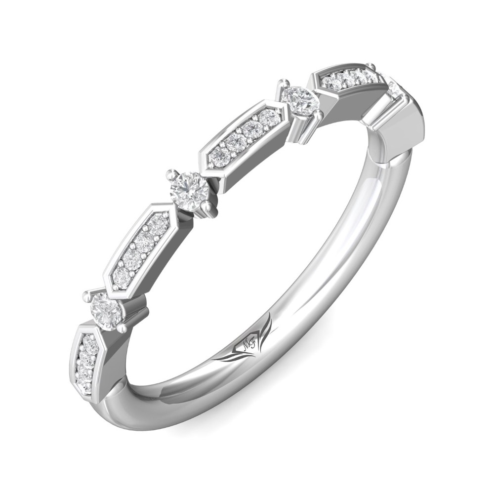 FlyerFit® 14K White Gold Stacker Wedding Band