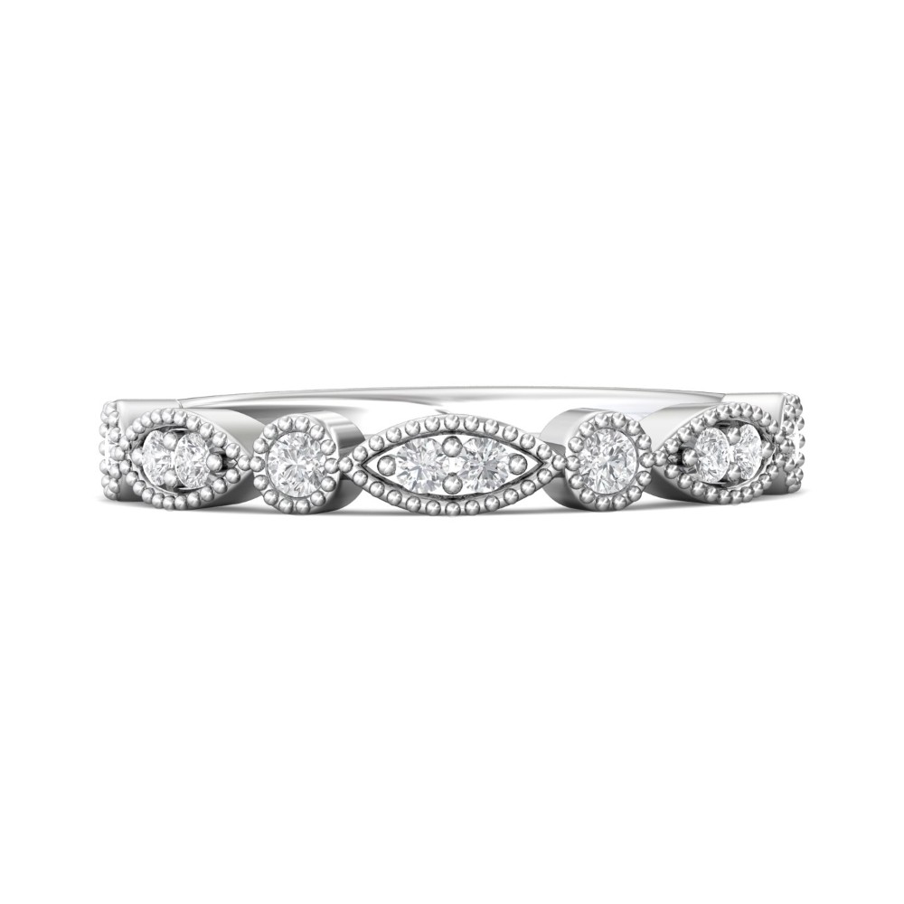 FlyerFit® 14K White Gold Stacker Wedding Band