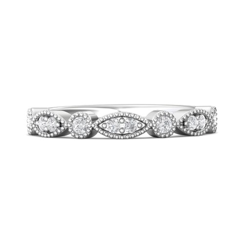 FlyerFit® 14K White Gold Stacker Wedding Band