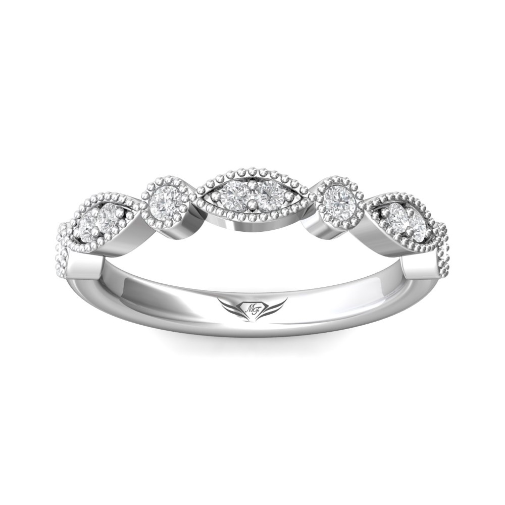 FlyerFit® 14K White Gold Stacker Wedding Band