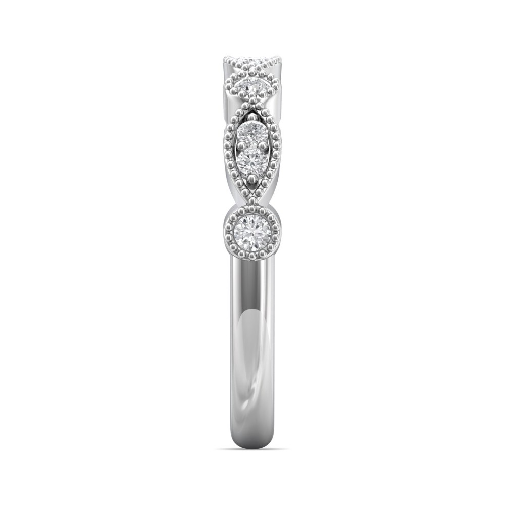 FlyerFit® 14K White Gold Stacker Wedding Band
