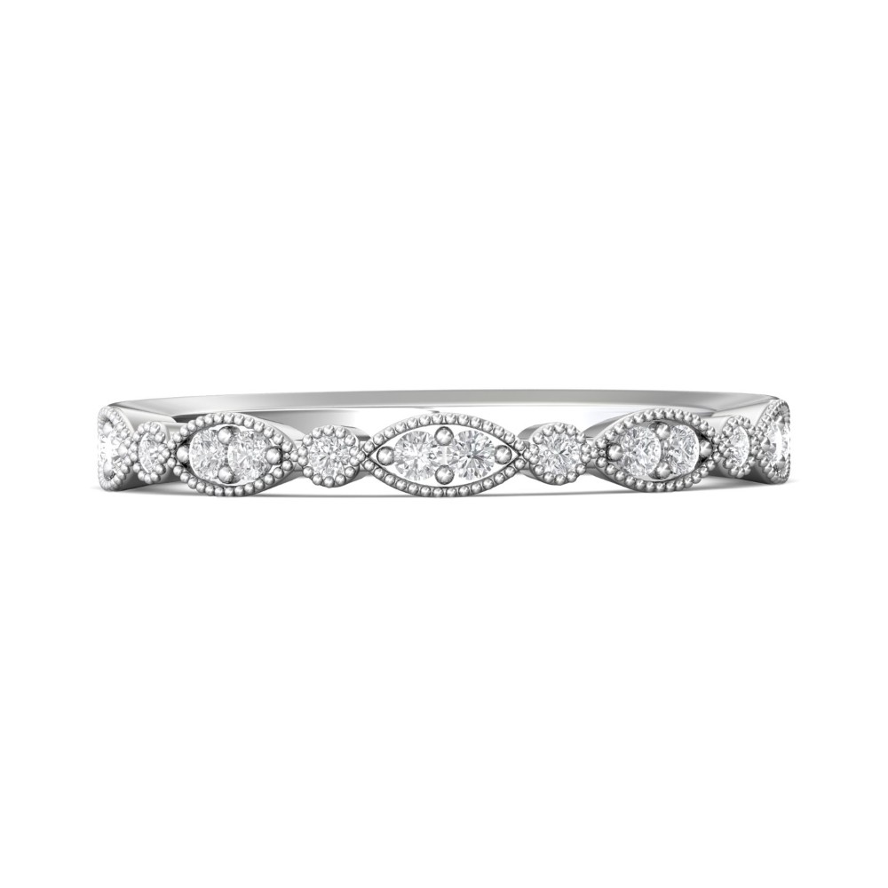 FlyerFit® 14K White Gold Stacker Wedding Band