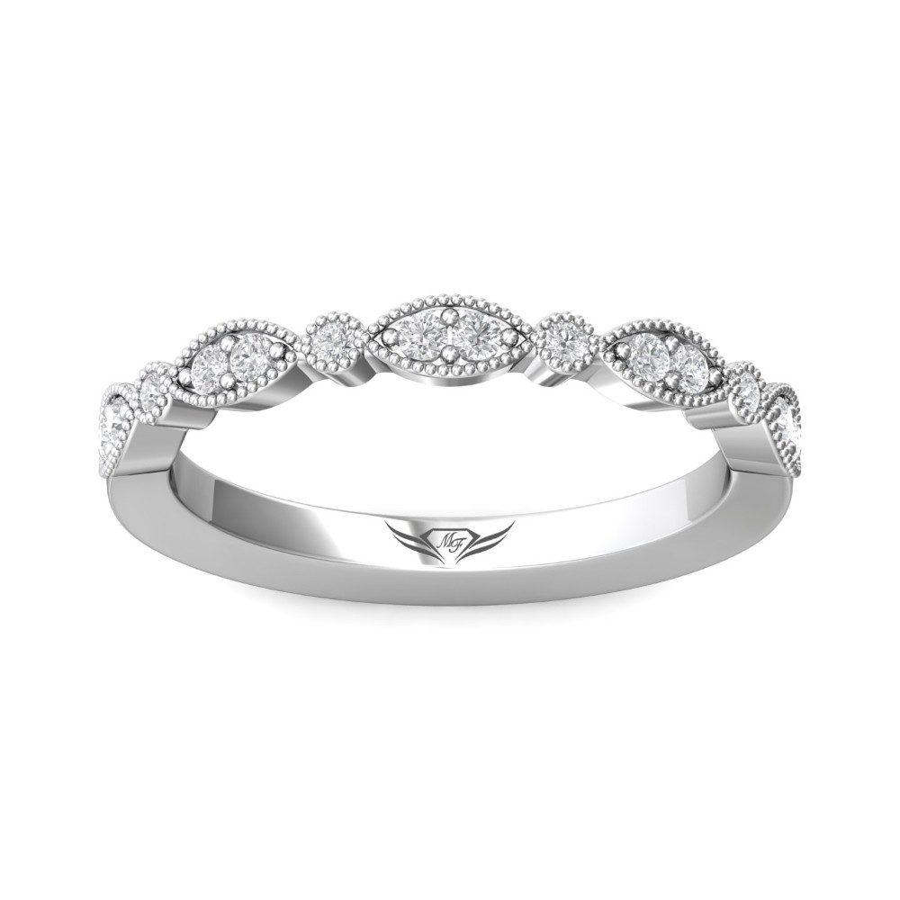 FlyerFit® 14K White Gold Stacker Wedding Band