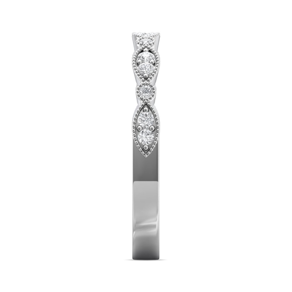 FlyerFit® 14K White Gold Stacker Wedding Band
