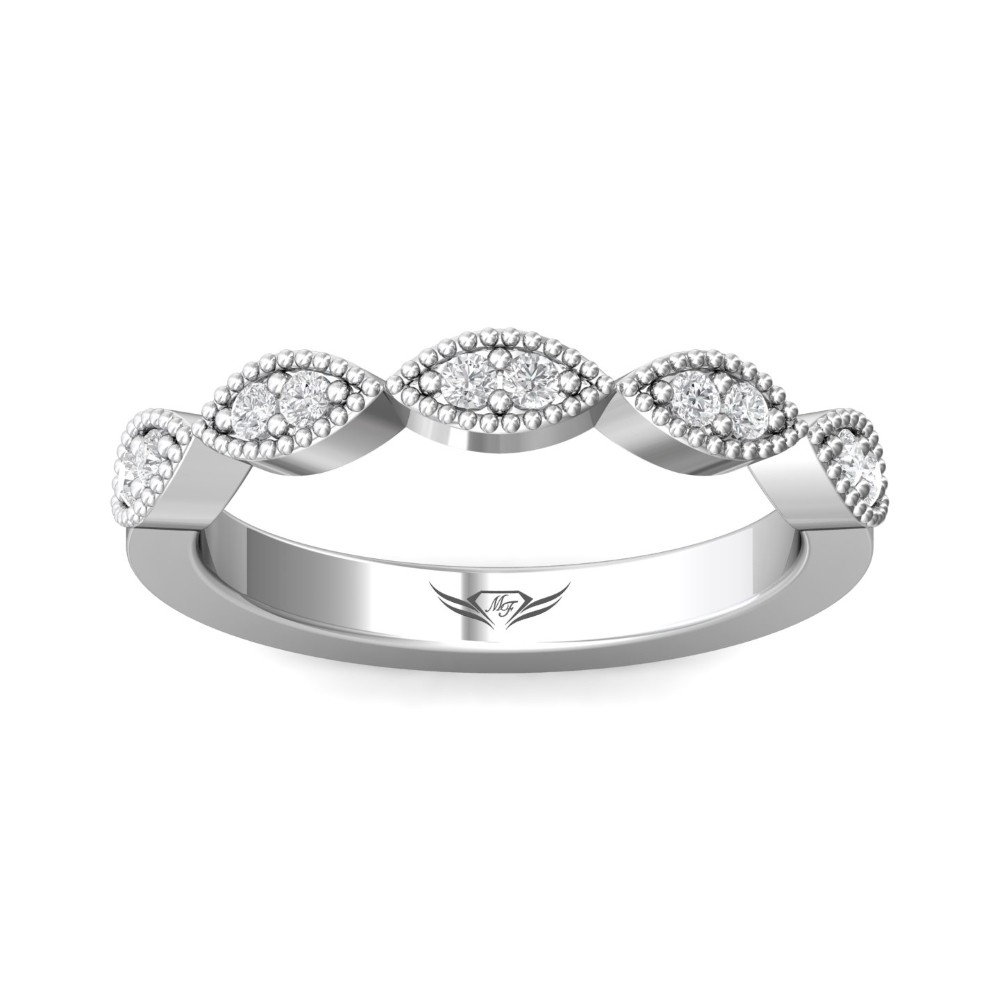 FlyerFit® 14K White Gold Stacker Wedding Band