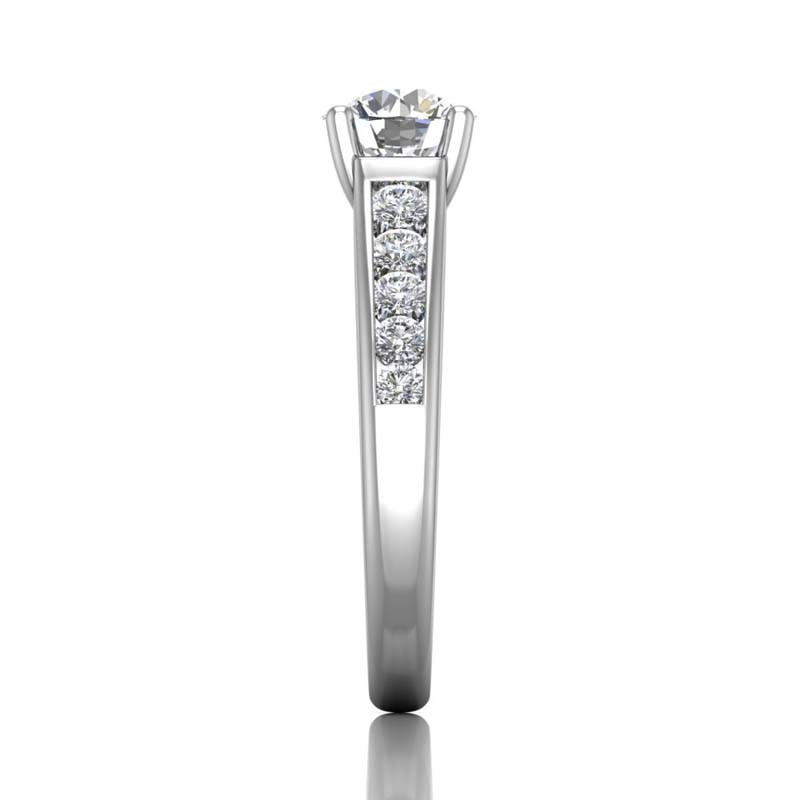 FlyerFit® 14K White Gold Channel/Shared Prong Engagement Ring