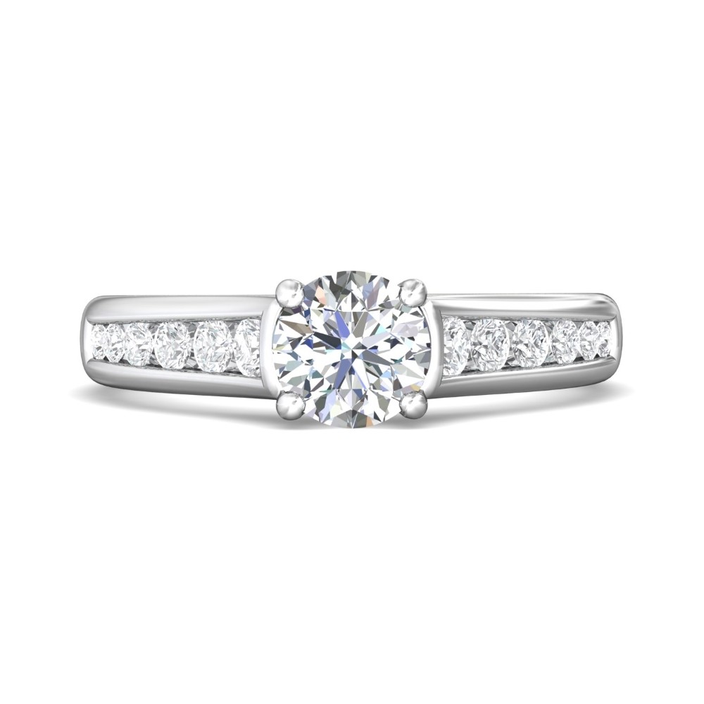 FlyerFit® 14K White Gold Channel/Shared Prong Engagement Ring