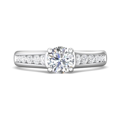 FlyerFit® 14K White Gold Channel/Shared Prong Engagement Ring