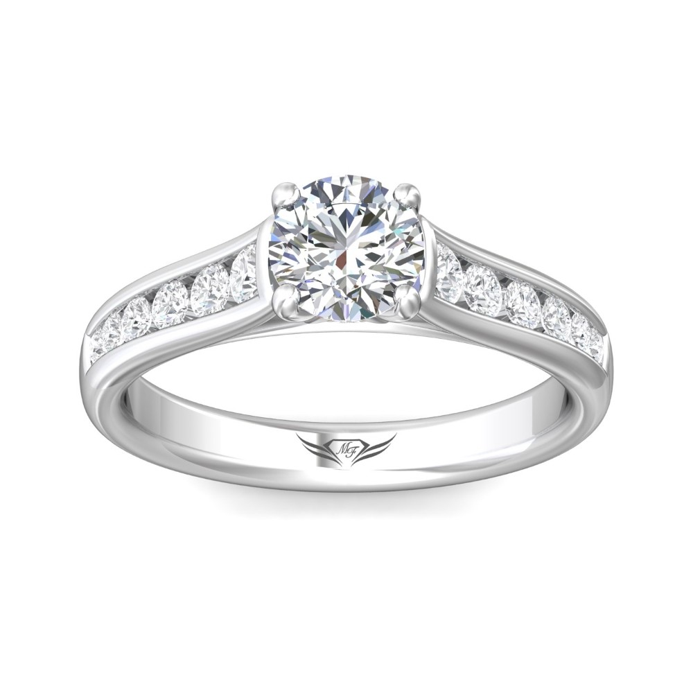 FlyerFit® 14K White Gold Channel/Shared Prong Engagement Ring