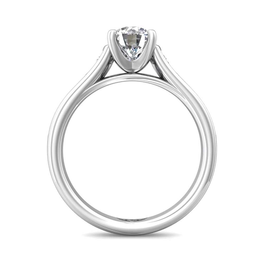 FlyerFit® 14K White Gold Channel/Shared Prong Engagement Ring