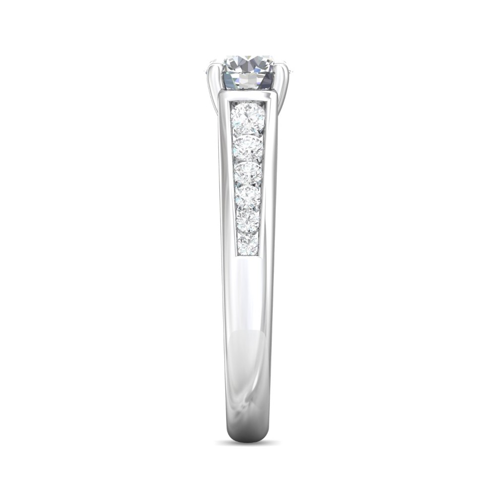 FlyerFit® 14K White Gold Channel/Shared Prong Engagement Ring