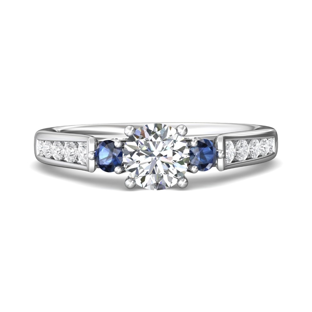 FlyerFit® 14K White Gold Channel/Shared Prong Engagement Ring