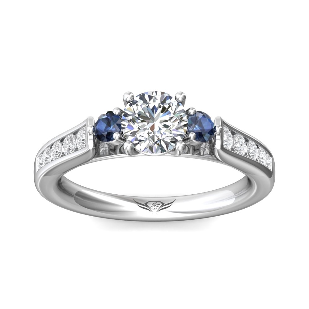 FlyerFit® 14K White Gold Channel/Shared Prong Engagement Ring