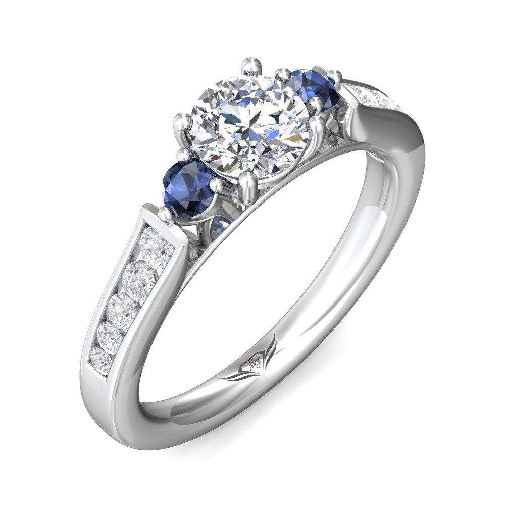 FlyerFit® 14K White Gold Channel/Shared Prong Engagement Ring