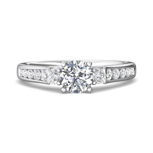 FlyerFit® 14K White Gold Channel/Shared Prong Engagement Ring