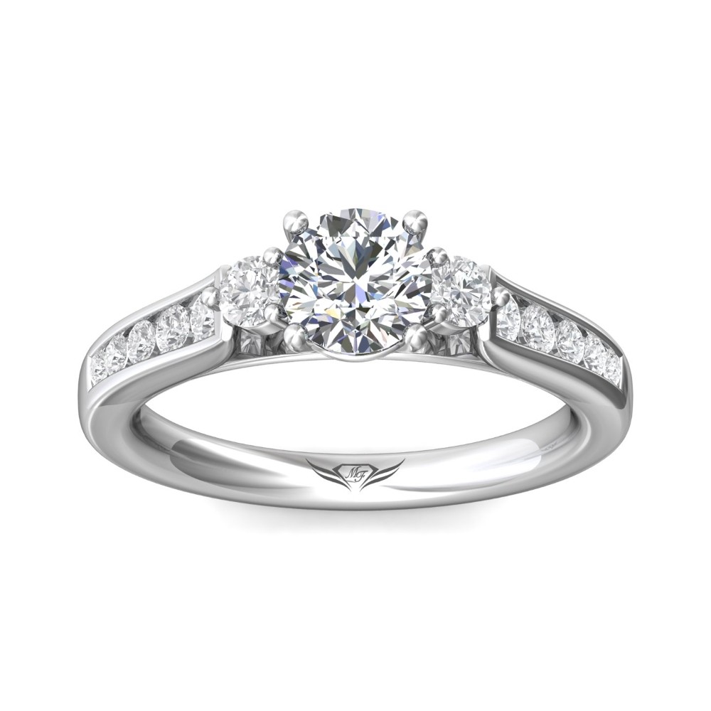 FlyerFit® 14K White Gold Channel/Shared Prong Engagement Ring