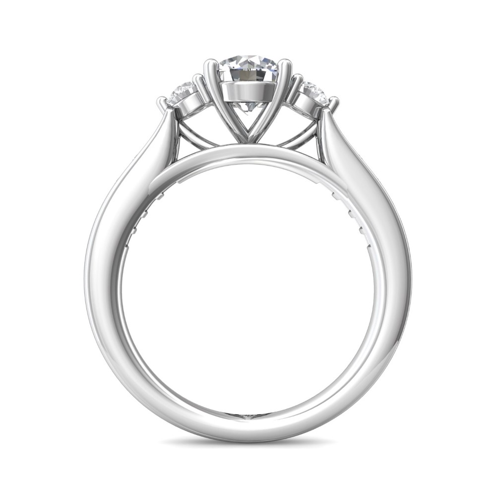 FlyerFit® 14K White Gold Channel/Shared Prong Engagement Ring