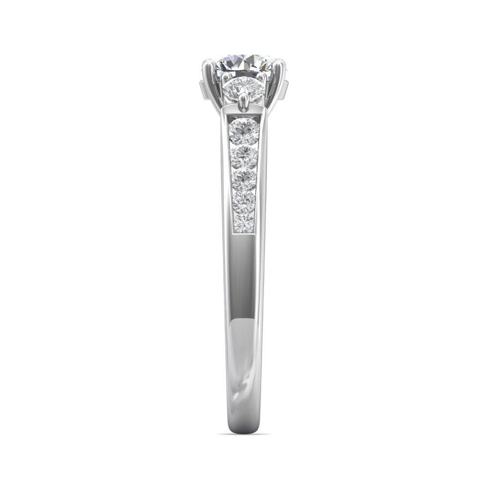 FlyerFit® 14K White Gold Channel/Shared Prong Engagement Ring
