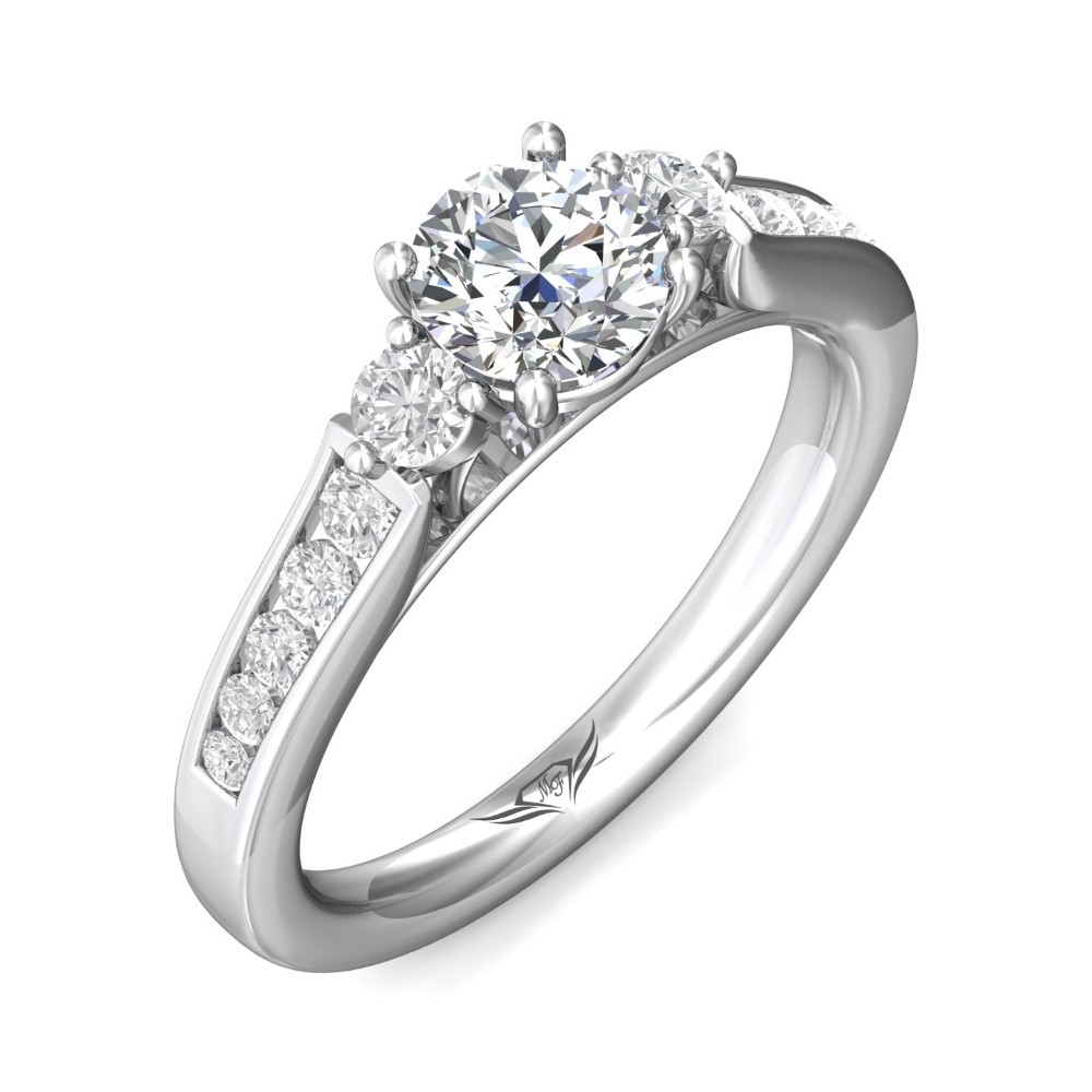 FlyerFit® 14K White Gold Channel/Shared Prong Engagement Ring
