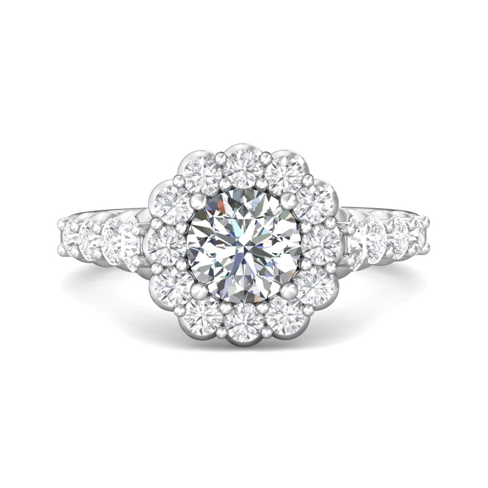 FlyerFit® 14K White Gold Channel/Shared Prong Engagement Ring