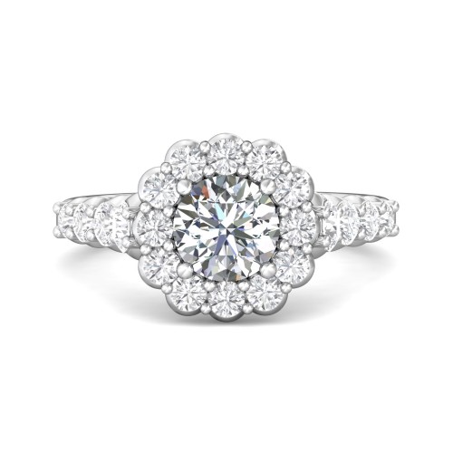 FlyerFit® 14K White Gold Channel/Shared Prong Engagement Ring