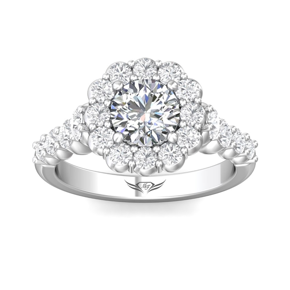 FlyerFit® 14K White Gold Channel/Shared Prong Engagement Ring