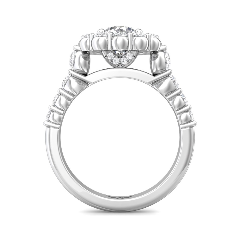 FlyerFit® 14K White Gold Channel/Shared Prong Engagement Ring