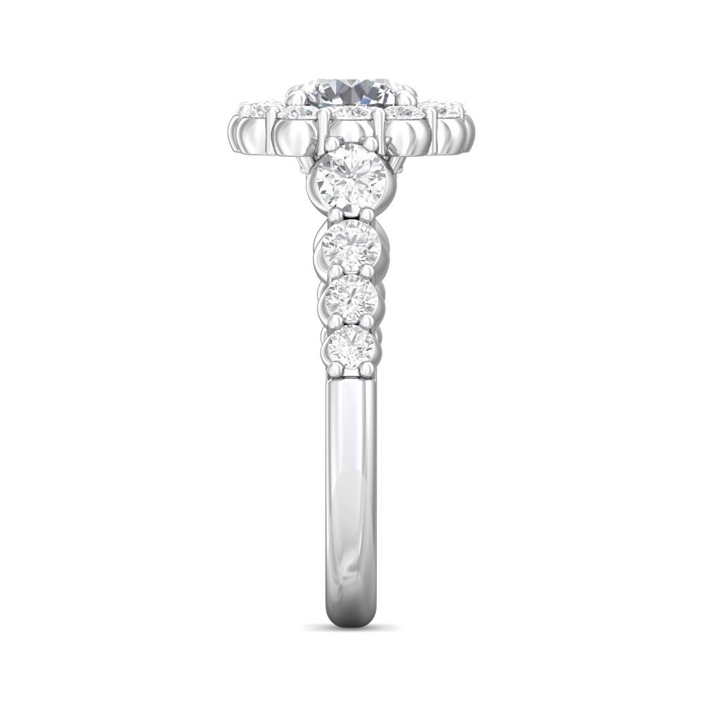 FlyerFit® 14K White Gold Channel/Shared Prong Engagement Ring