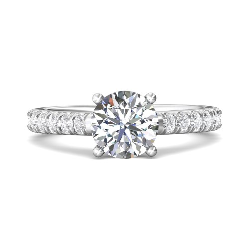 FlyerFit® 14K White Gold Micropave Engagement Ring