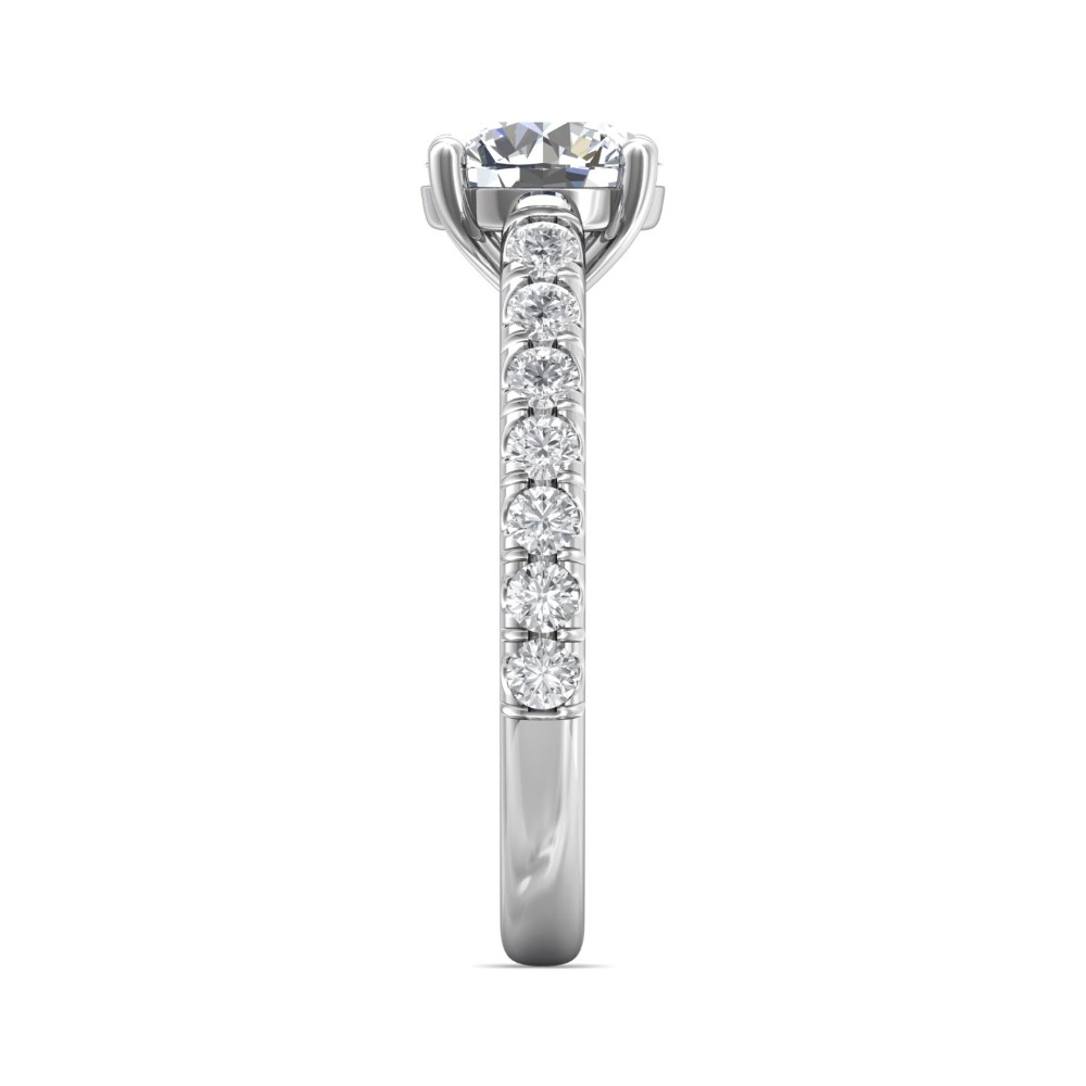 FlyerFit® 14K White Gold Micropave Engagement Ring