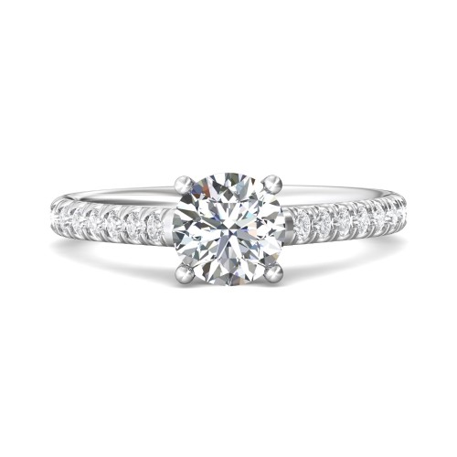 FlyerFit® 14K White Gold Micropave Engagement Ring
