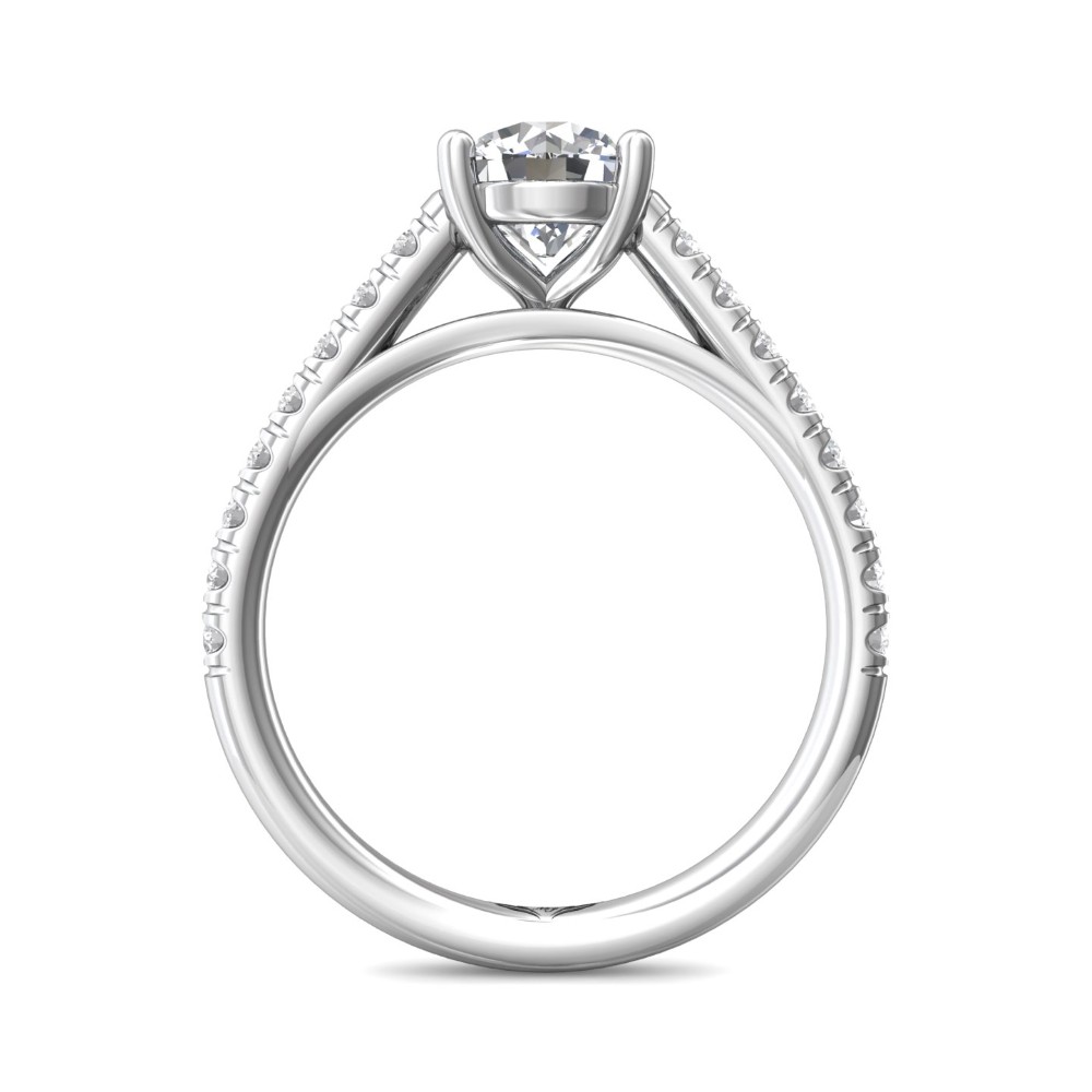 FlyerFit® 14K White Gold Micropave Engagement Ring