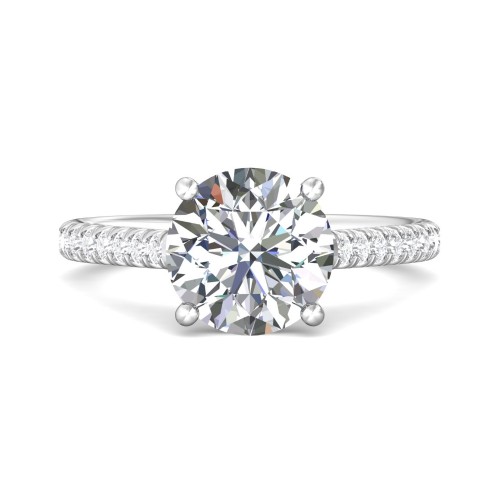 FlyerFit® 14K White Gold Micropave Engagement Ring
