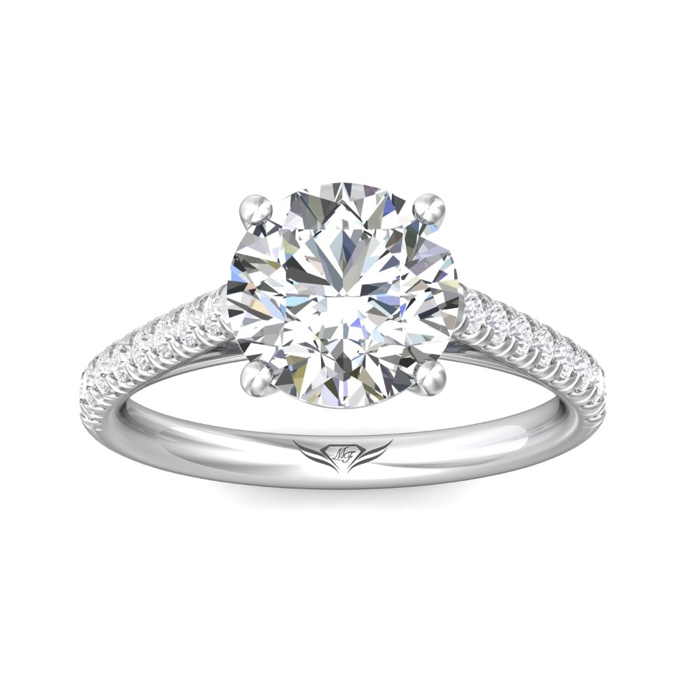 FlyerFit® 14K White Gold Micropave Engagement Ring