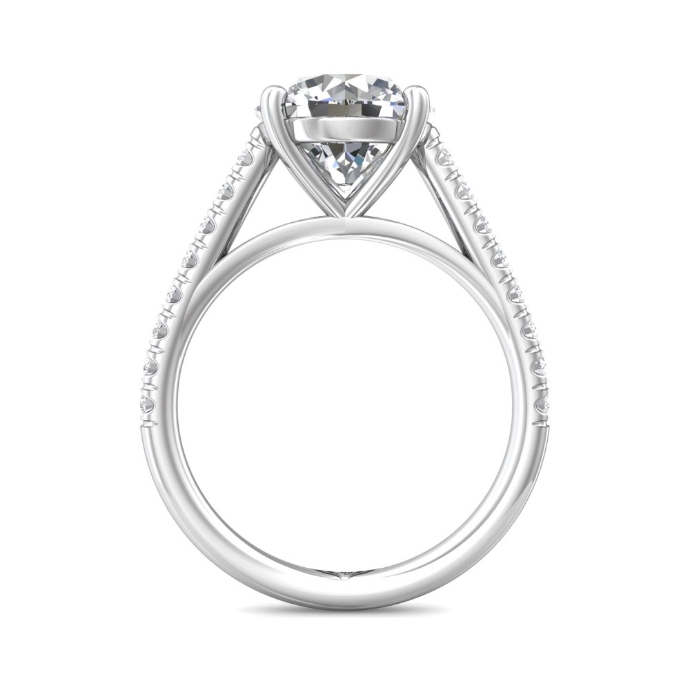 FlyerFit® 14K White Gold Micropave Engagement Ring