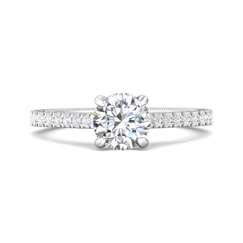 FlyerFit® 14K White Gold Vintage Engagement Ring