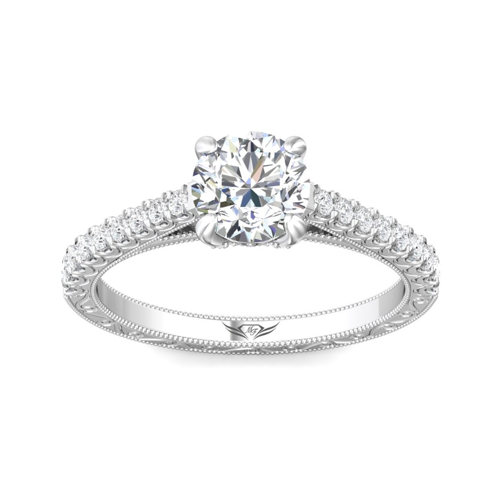 FlyerFit® 14K White Gold Vintage Engagement Ring