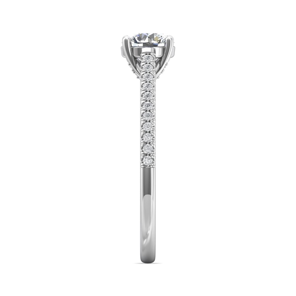 FlyerFit® 14K White Gold Micropave Engagement Ring