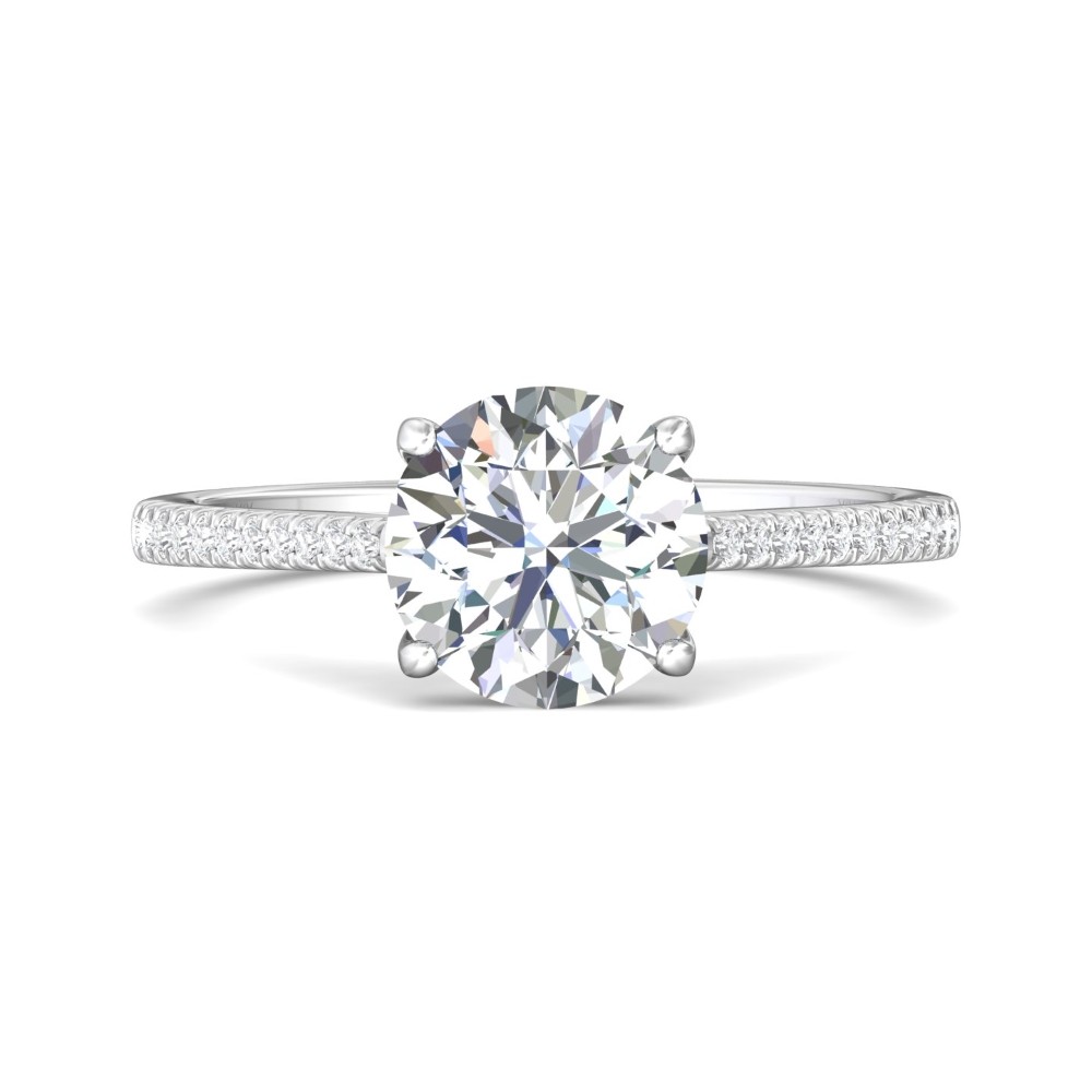 FlyerFit® 14K White Gold Micropave Engagement Ring