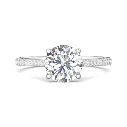 FlyerFit® 14K White Gold Micropave Engagement Ring