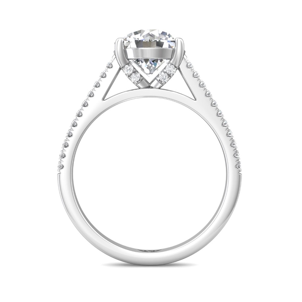 FlyerFit® 14K White Gold Micropave Engagement Ring