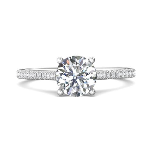 FlyerFit® 14K White Gold Micropave Engagement Ring