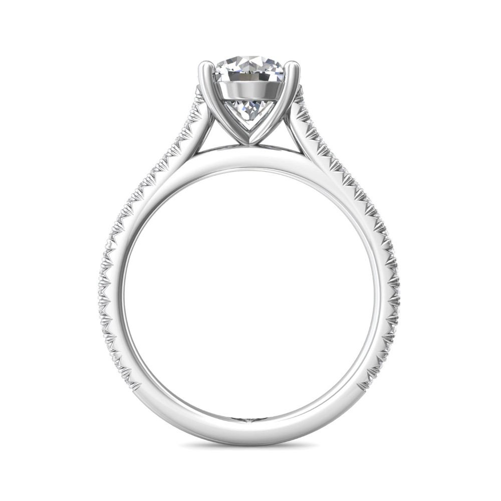 FlyerFit® 14K White Gold Micropave Engagement Ring