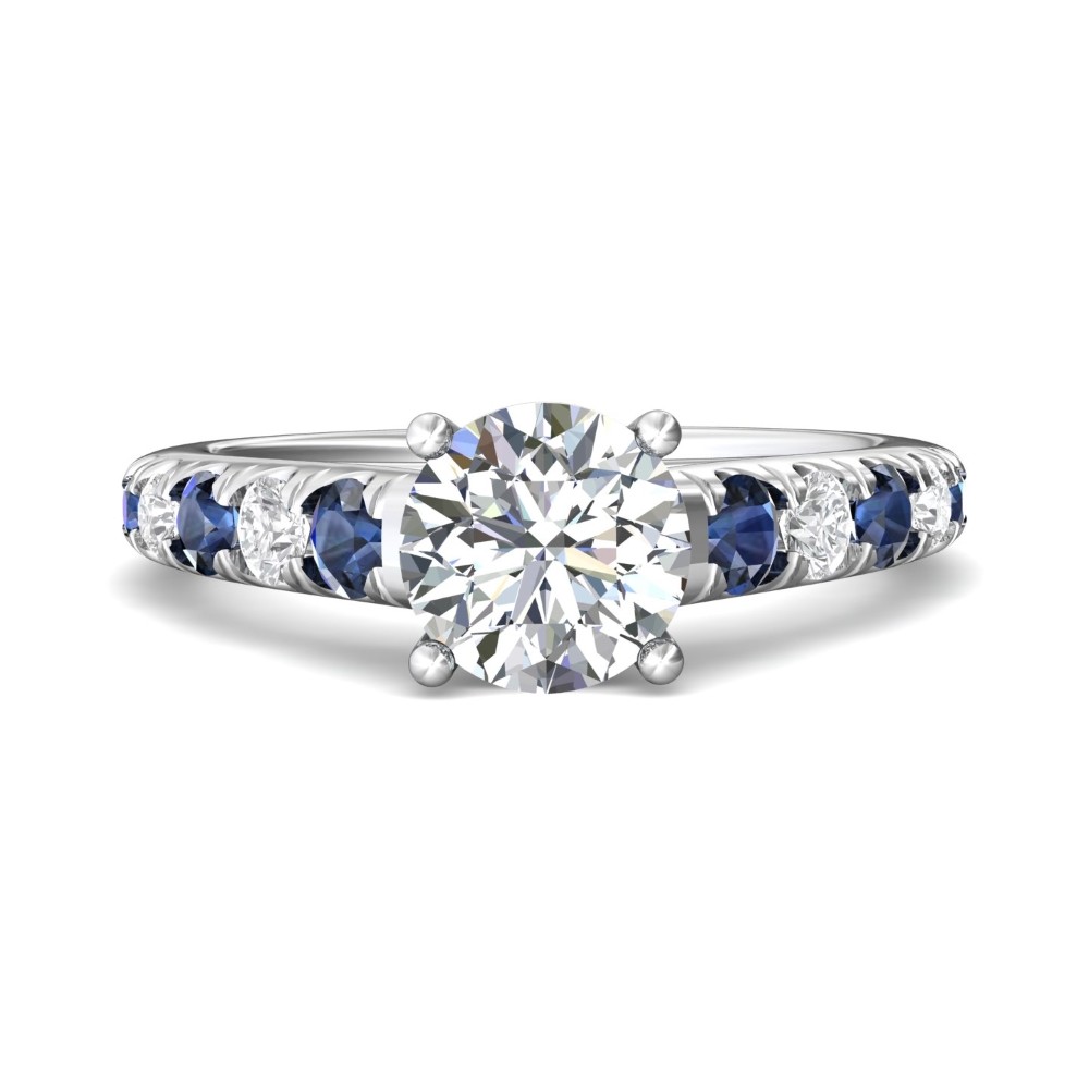 FlyerFit® 14K White Gold Micropave Engagement Ring