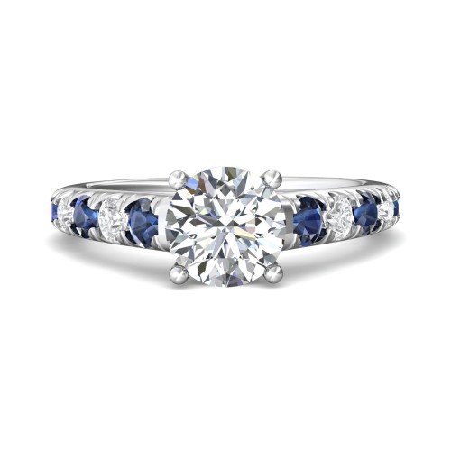 FlyerFit® 14K White Gold Micropave Engagement Ring