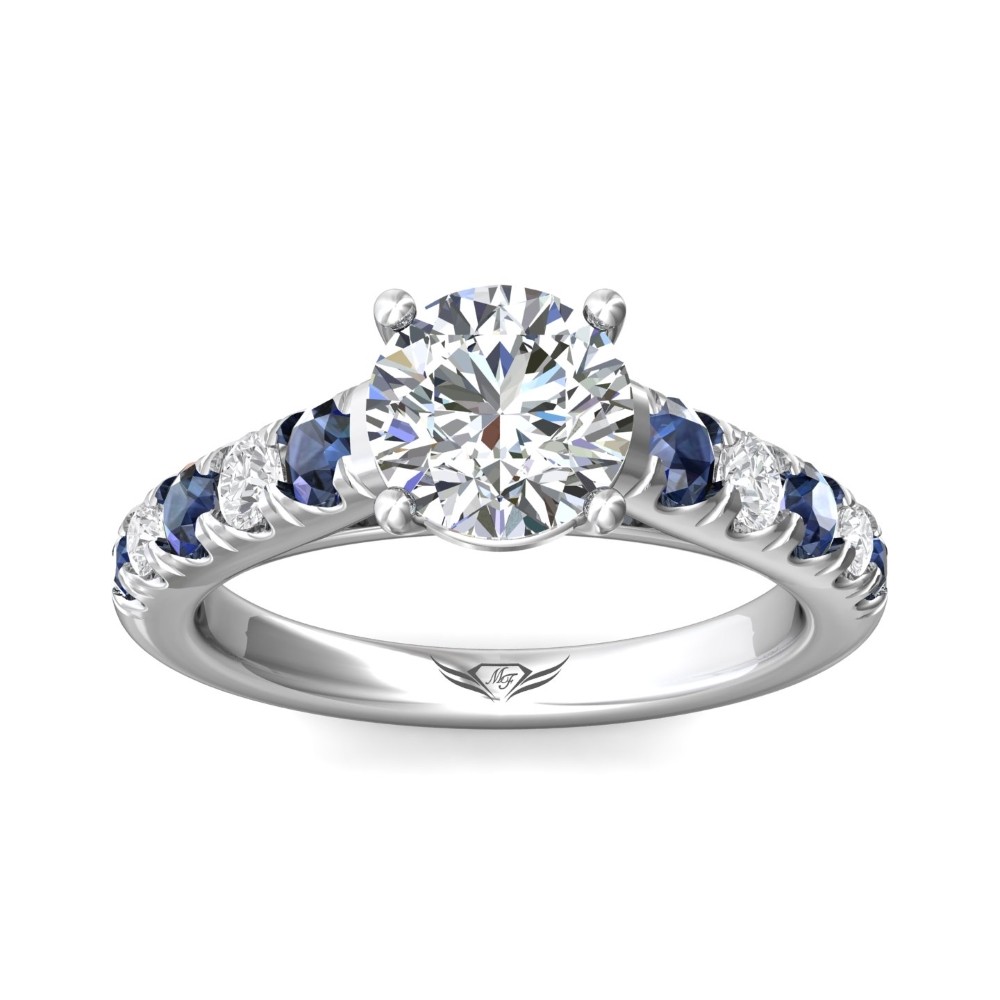 FlyerFit® 14K White Gold Micropave Engagement Ring